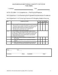 Hazardous Materials Safety Officer Task Sheets - Oregon, Page 11