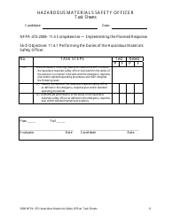 Hazardous Materials Safety Officer Task Sheets - Oregon, Page 12