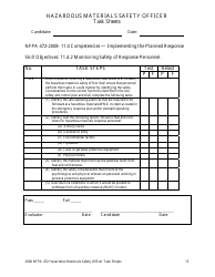 Hazardous Materials Safety Officer Task Sheets - Oregon, Page 13