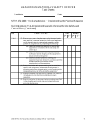 Hazardous Materials Safety Officer Task Sheets - Oregon, Page 15