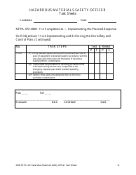 Hazardous Materials Safety Officer Task Sheets - Oregon, Page 16
