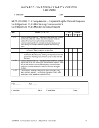 Hazardous Materials Safety Officer Task Sheets - Oregon, Page 17