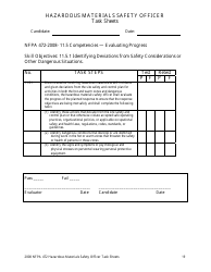 Hazardous Materials Safety Officer Task Sheets - Oregon, Page 19
