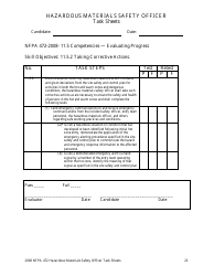 Hazardous Materials Safety Officer Task Sheets - Oregon, Page 20