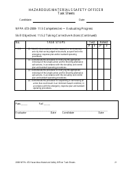 Hazardous Materials Safety Officer Task Sheets - Oregon, Page 21