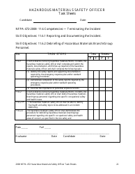 Hazardous Materials Safety Officer Task Sheets - Oregon, Page 22