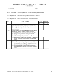 Hazardous Materials Safety Officer Task Sheets - Oregon, Page 23