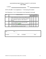 Hazardous Materials Safety Officer Task Sheets - Oregon, Page 24
