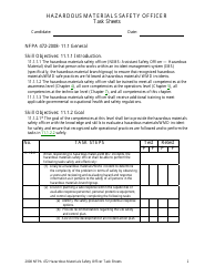 Hazardous Materials Safety Officer Task Sheets - Oregon, Page 2