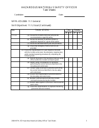 Hazardous Materials Safety Officer Task Sheets - Oregon, Page 3