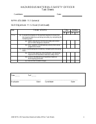 Hazardous Materials Safety Officer Task Sheets - Oregon, Page 4