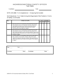 Hazardous Materials Safety Officer Task Sheets - Oregon, Page 6