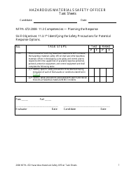 Hazardous Materials Safety Officer Task Sheets - Oregon, Page 7