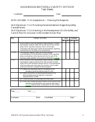 Hazardous Materials Safety Officer Task Sheets - Oregon, Page 8