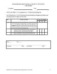 Hazardous Materials Safety Officer Task Sheets - Oregon, Page 9