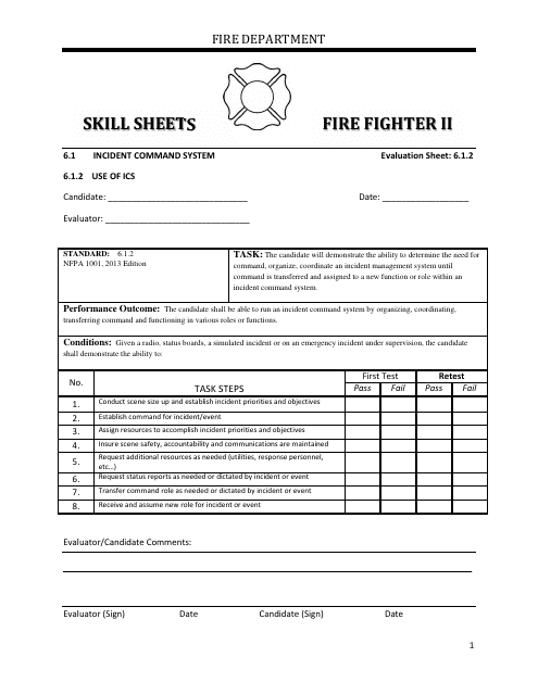 Fire Fighter II - Skill Sheets - Oregon Download Pdf