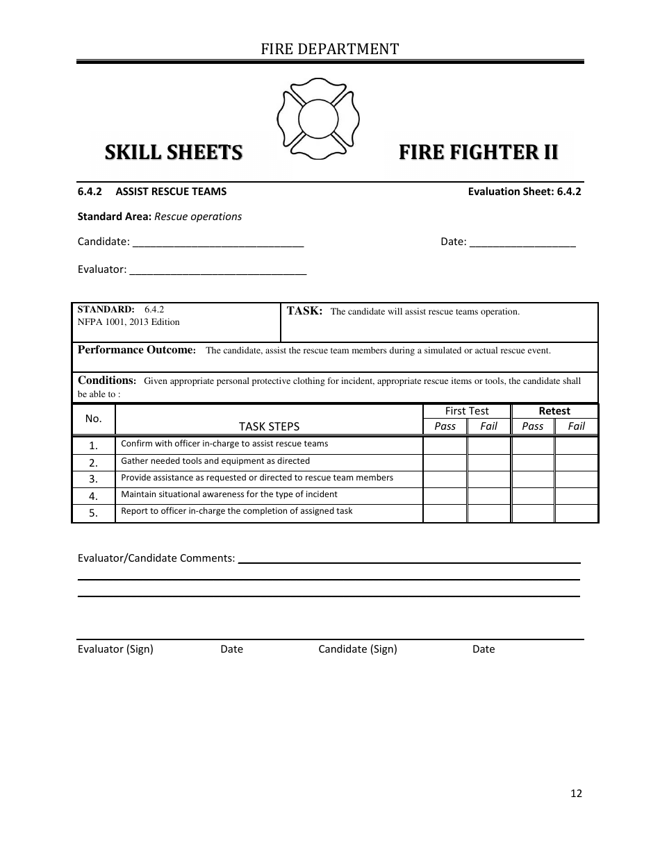 Fire Fighter II - Skill Sheets - Oregon, Page 12
