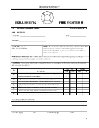 Fire Fighter II - Skill Sheets - Oregon