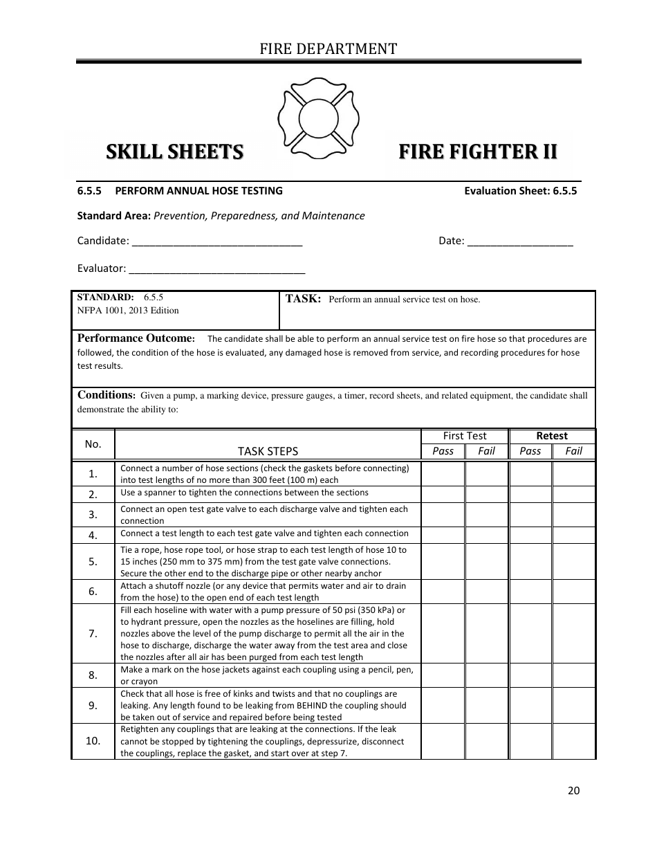 Fire Fighter II - Skill Sheets - Oregon, Page 20