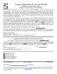 Document preview: Request to Redeem Mentored Youth Preference Point(S) - Oregon
