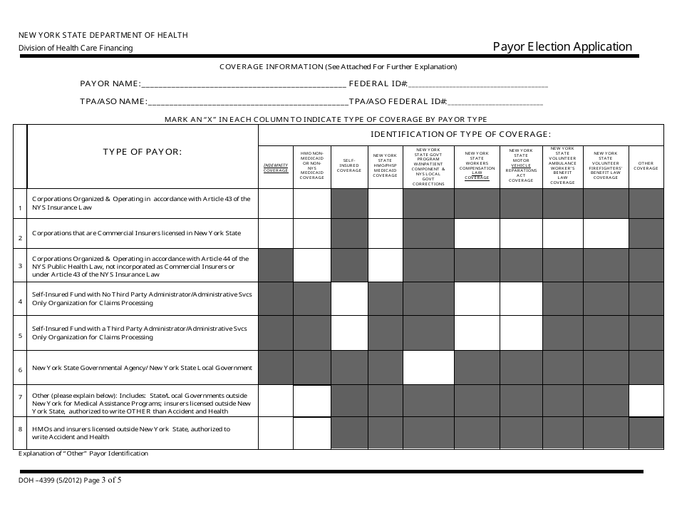 Form DOH-4399 Payor Election Application - New York, Page 5