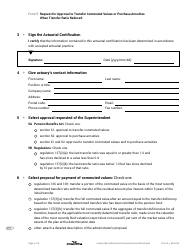 Form 5 Request for Approval to Transfer Commuted Values or Purchase Annuities When Transfer Ratio Reduced - Nova Scotia, Canada, Page 2
