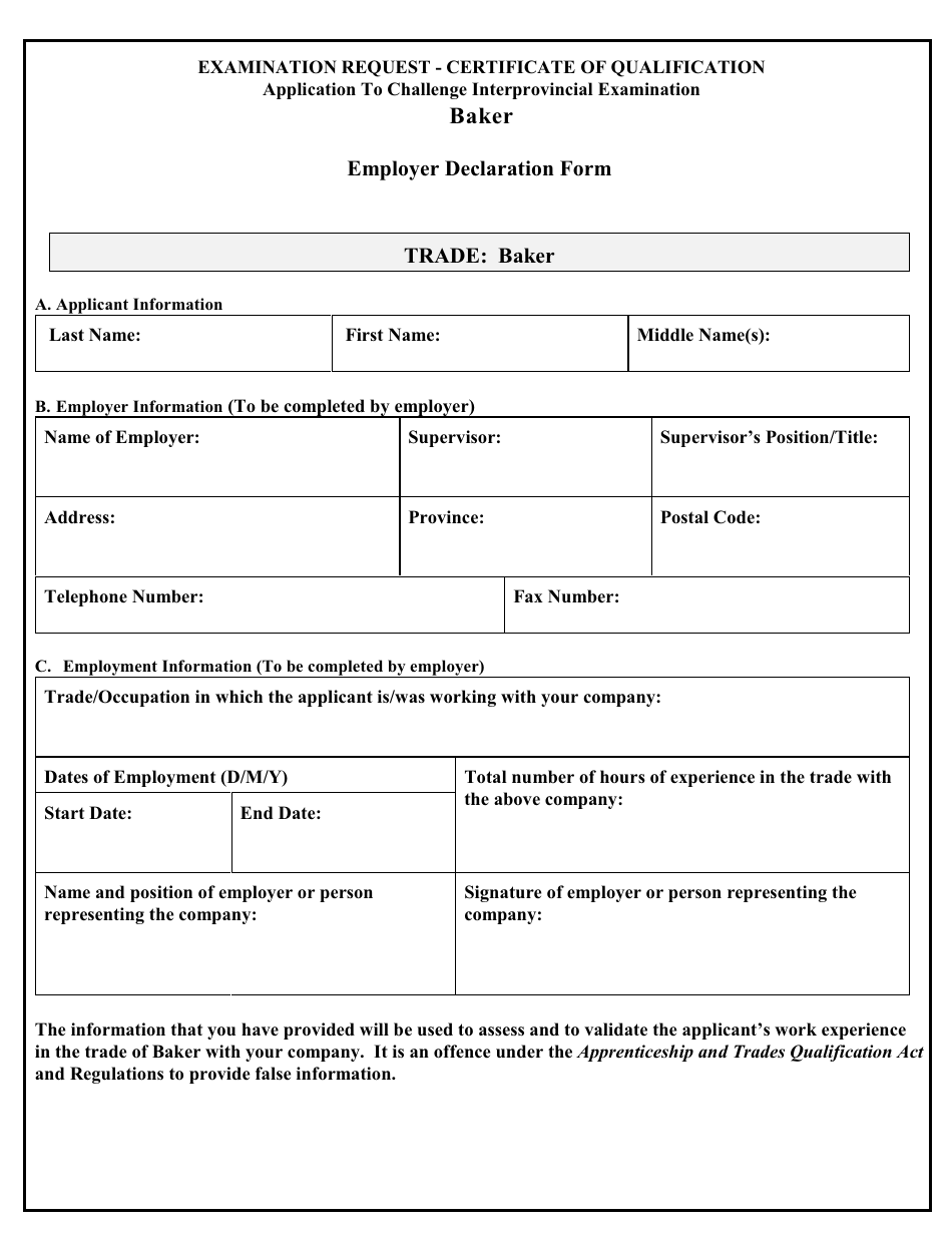 Application to Challenge the Baker Interprovincial Exam - Prince Edward Island, Canada, Page 4