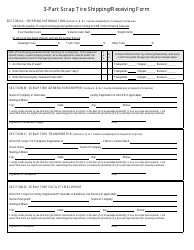 Document preview: 3-part Scrap Tire Shipping/Receiving Form - Ohio