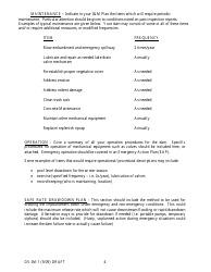 Form DS-IM-1 A Template for an Inspection and Maintenance Plan for Dams - New York, Page 4