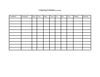 Document preview: Employee Cleaning Schedule Template