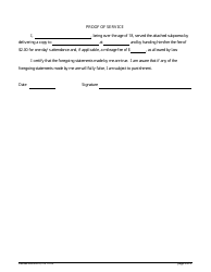 Form 11010 Subpoena Duces Tecum - New Jersey, Page 2