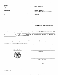 Document preview: Form WC-18.1 Subpoena Ad Testificandum - New Jersey