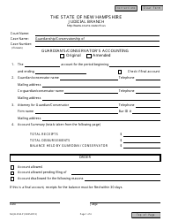 Document preview: Form NHJB-2160-P Guardian's/Conservator's Accounting - New Hampshire
