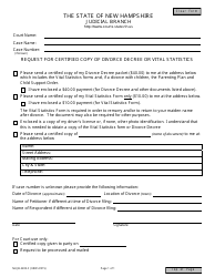 Document preview: Form NHJB-2205-F Request for Certified Copy of Divorce Decree or Vital Statistics - New Hampshire