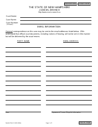 Document preview: Form NHJB-2153-P Email Information - New Hampshire
