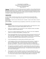 Document preview: Instructions for Form NHJB-2497-P Petition for Administration of Estate of Person Presumed Dead - New Hampshire