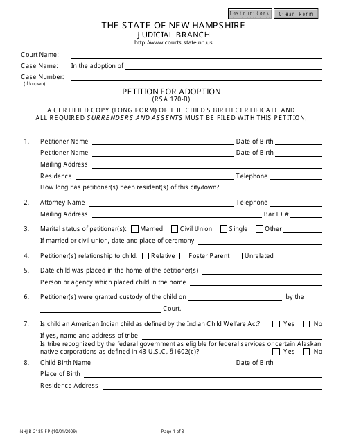 Form NHJB-2185-FP  Printable Pdf