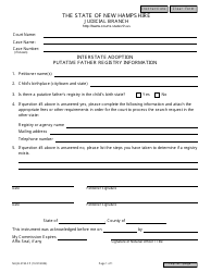 Document preview: Form NHJB-2190-FP Interstate Adoption Putative Father Registry Information - New Hampshire