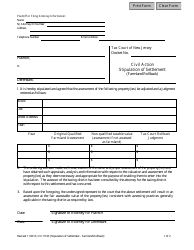 Form 11163 &quot;Stipulation of Settlement Form Farmland Rollback&quot; - New Jersey