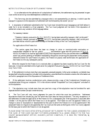 Form 11163 Stipulation of Settlement Form Farmland Rollback - New Jersey, Page 2