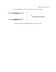 Document preview: Form 13 Application to Assume Original Jurisdiction - Oklahoma