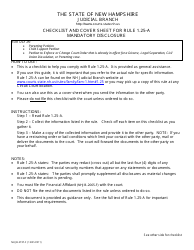 Form NHJB-2737-F Checklist and Cover Sheet for Rule 1.25-a Mandatory Disclosure - New Hampshire