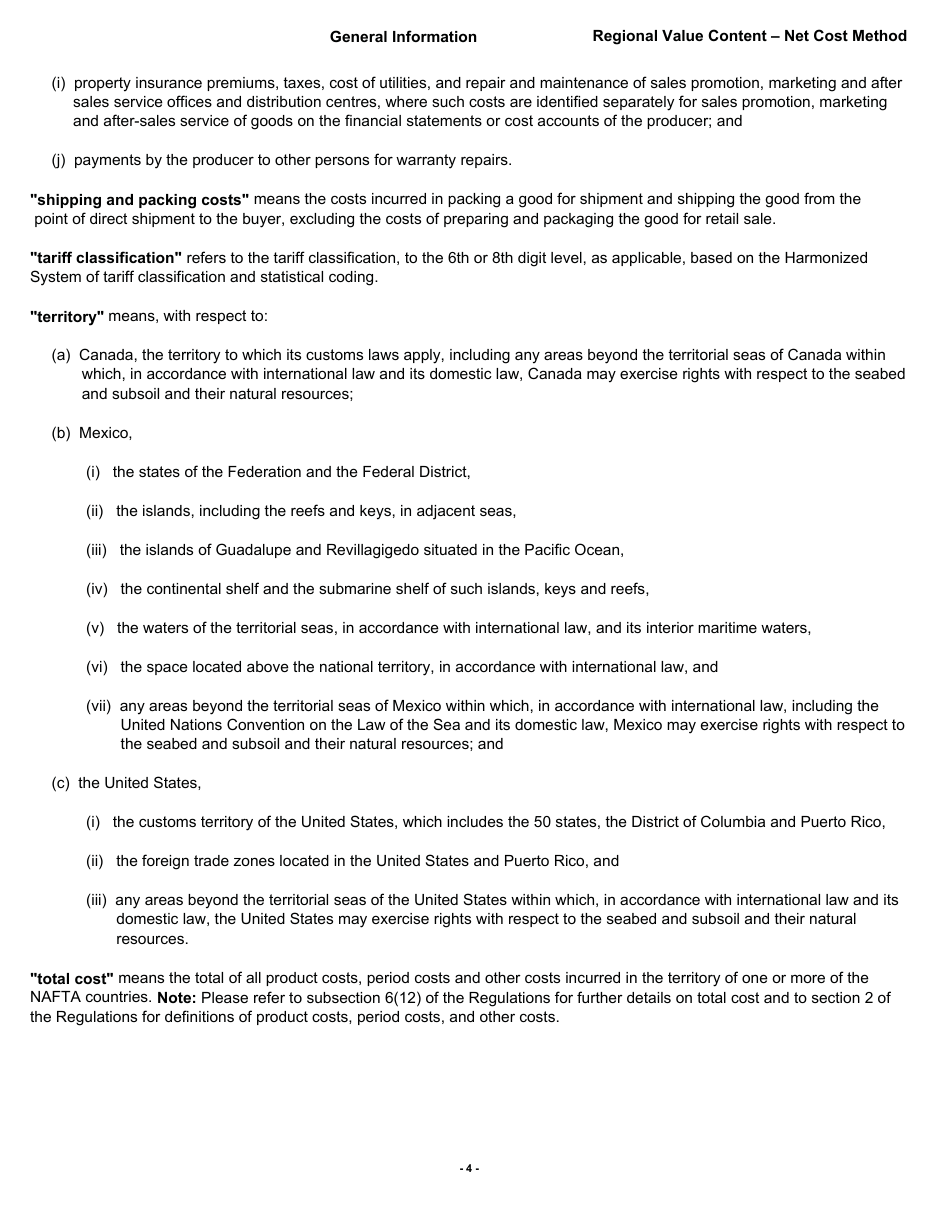 Form B228 North American Free Trade Agreement (Nafta) Origin Verification Questionnaire Regional Value Content - Net Cost Method - Canada, Page 5