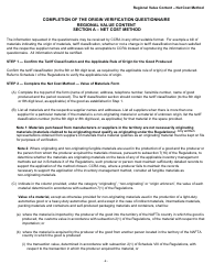 Form B228 North American Free Trade Agreement (Nafta) Origin Verification Questionnaire Regional Value Content - Net Cost Method - Canada, Page 6