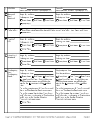 Instructions for Exhibit 1 Basic Parenting Plan - Oregon, Page 5