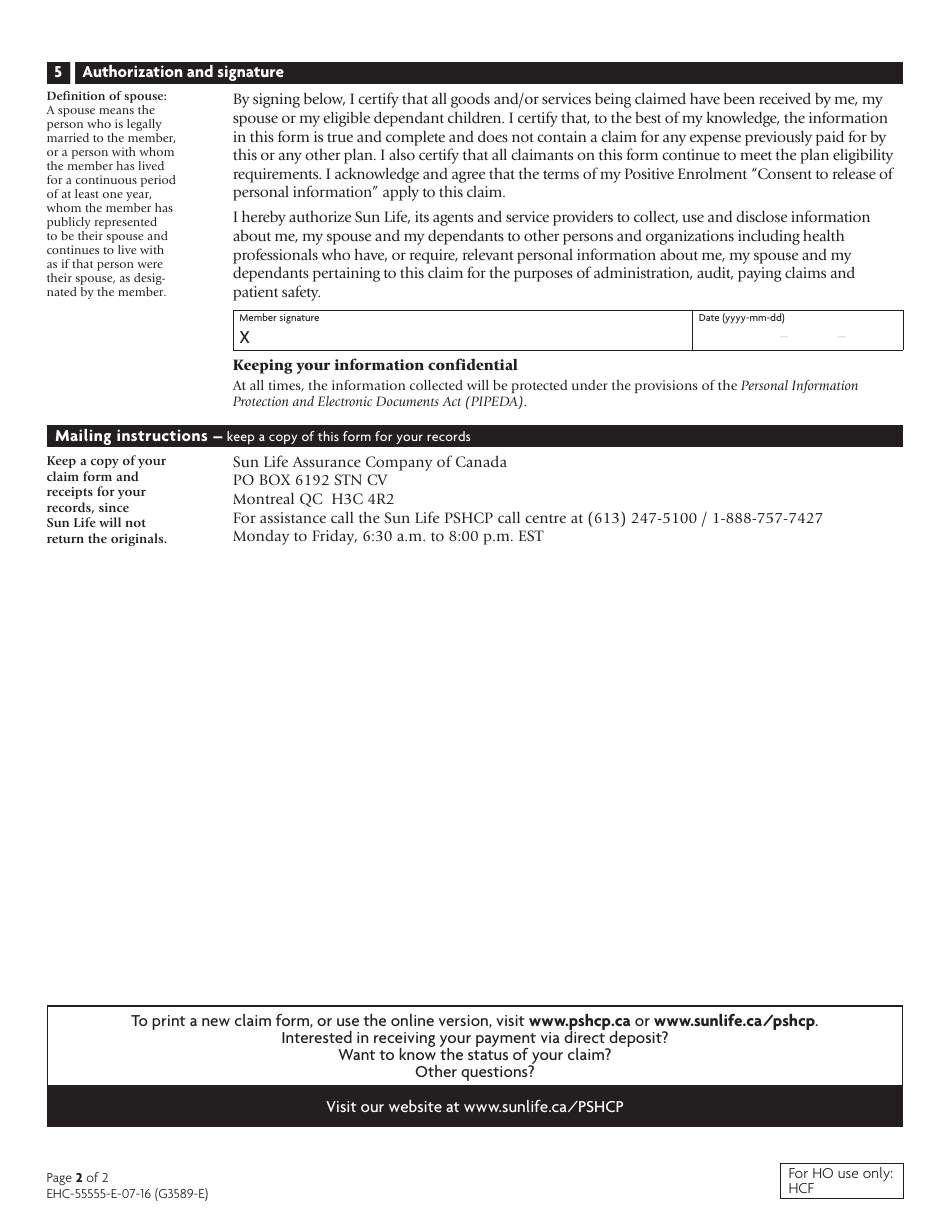 canada-public-service-health-care-plan-pshcp-claim-form-sun-life