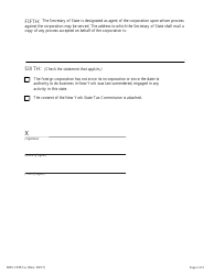 Form DOS-1335-F-A Application for Authority - New York, Page 2