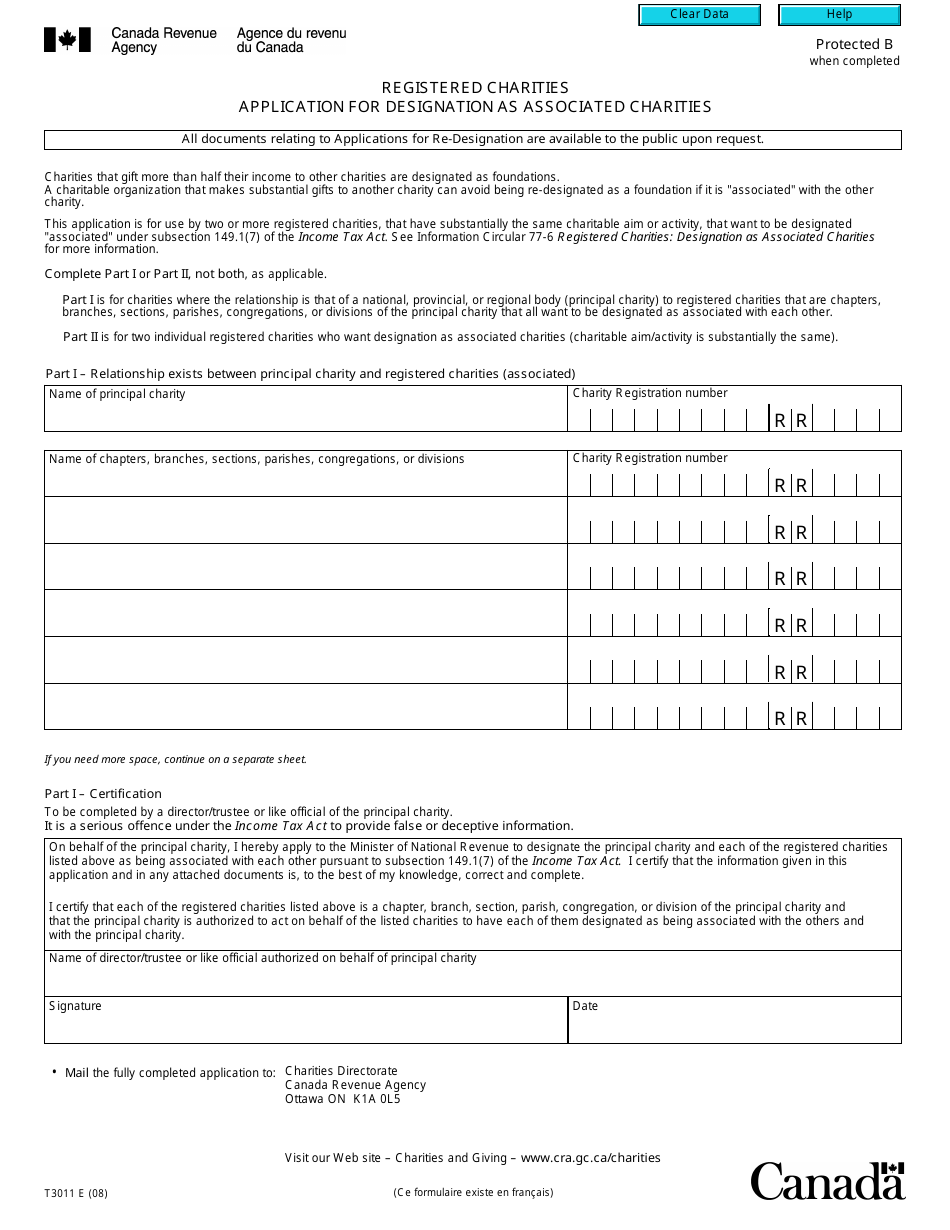 Form T3011 - Fill Out, Sign Online and Download Fillable PDF, Canada ...