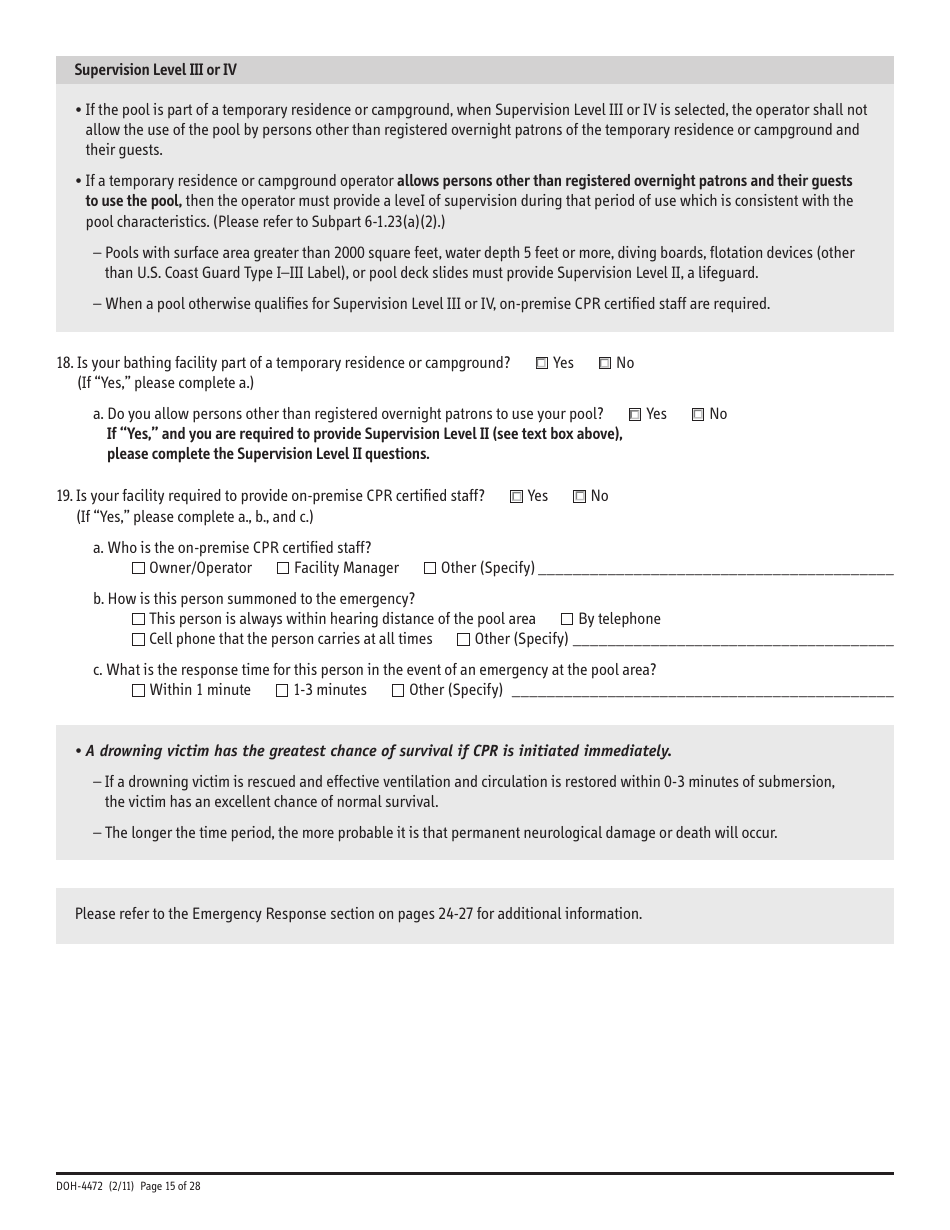 Form DOH-4472 Swimming Pool Safety Plan - New York, Page 15
