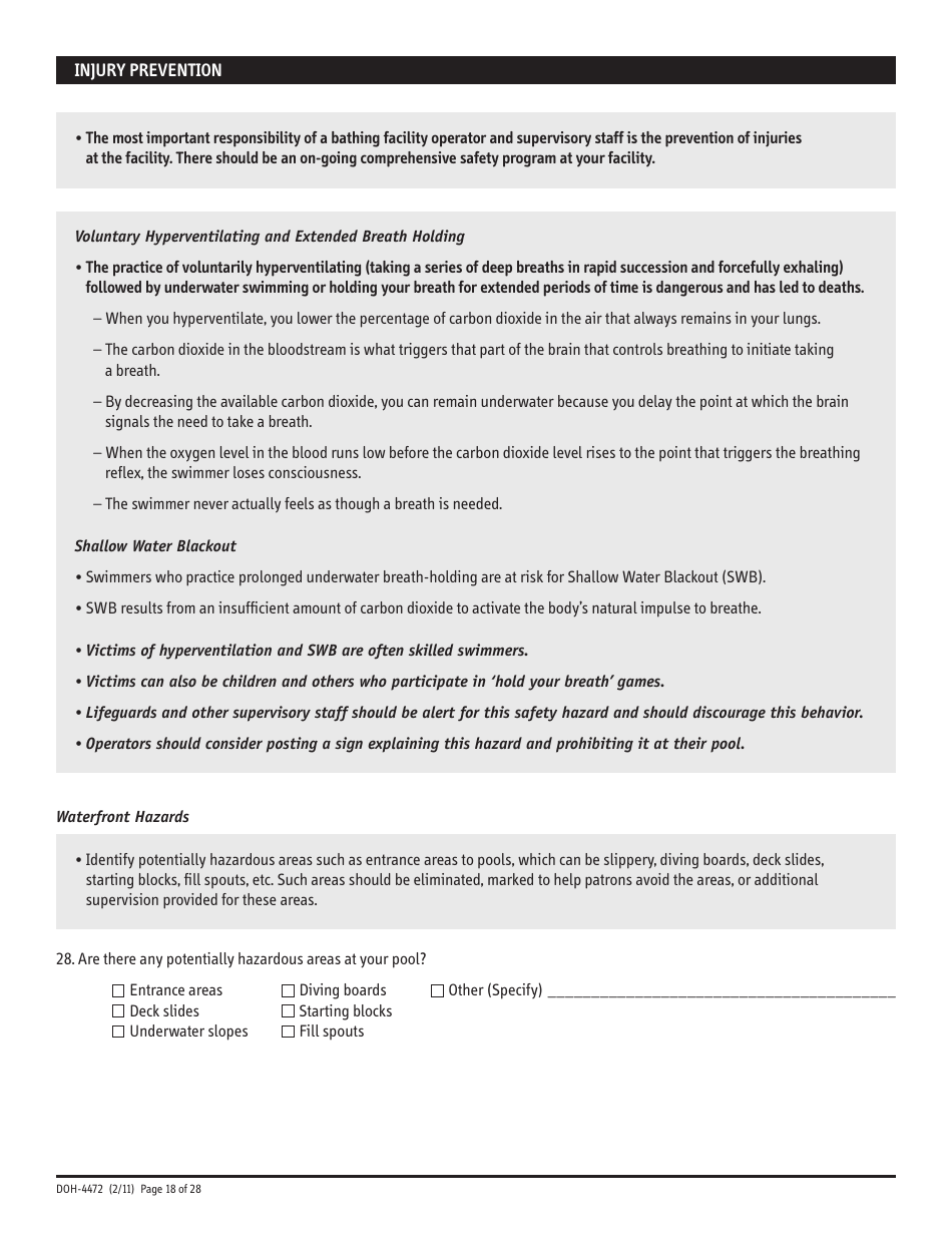 Form DOH-4472 Swimming Pool Safety Plan - New York, Page 18